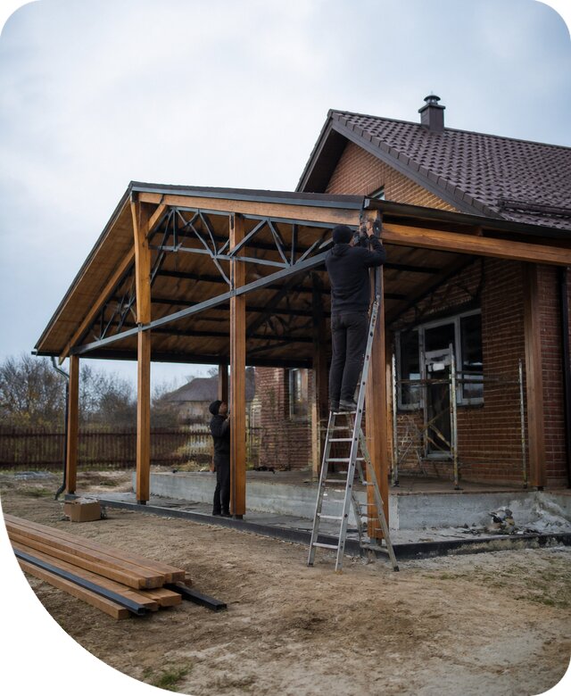 Пристройка навеса к дому и участку в Балашихе под ключ